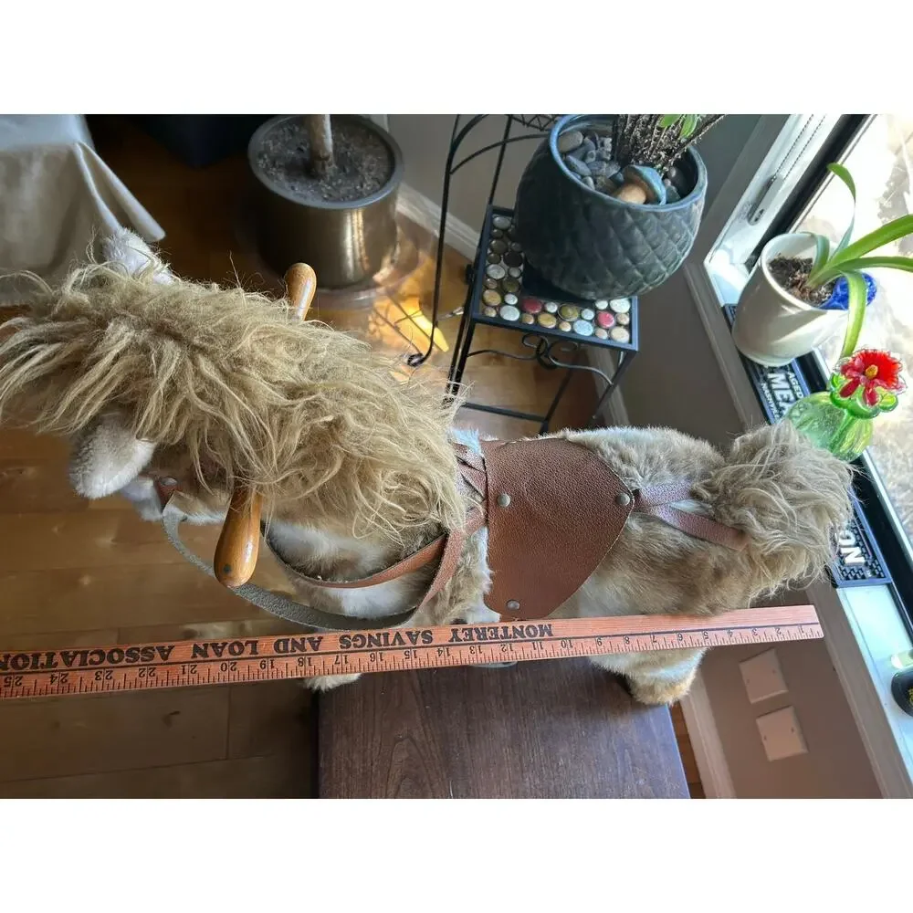24” long vintage Trudi Giocattoli plush ride-on horse pony toy